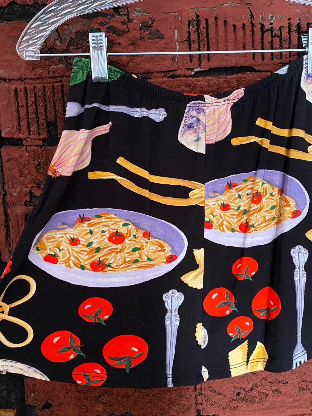 Lisa Says Gah Women’s Black Tank and Skort ~ Buon Appetito Print, Size Small - Picture 12 of 15